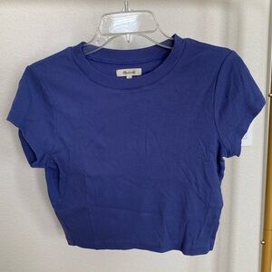 Madewell Purple/Blue Cropped T Shirt